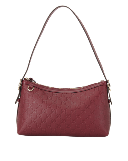 Arabella GG Emblem Shoulder Bag, &pound;950, Handbags, Red, Leather, Front view